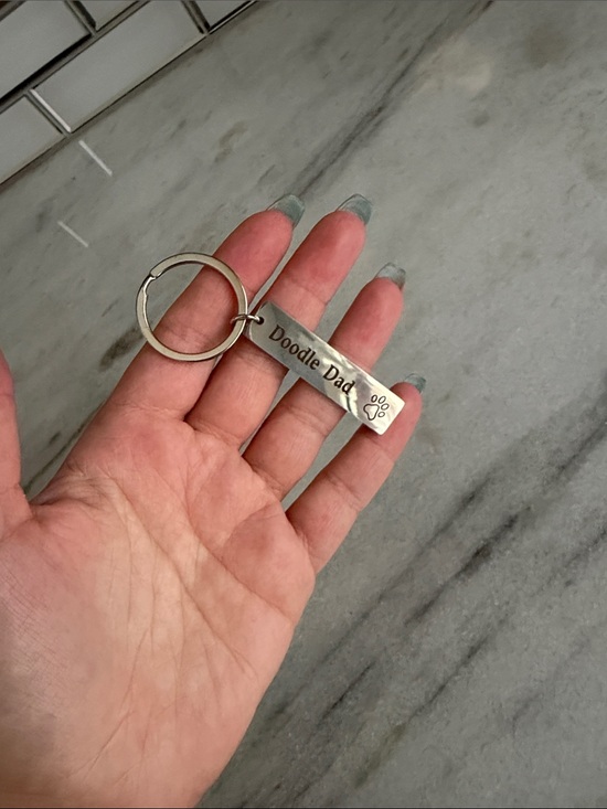 Other - "Doodle Dad" Silver Pet Keychain